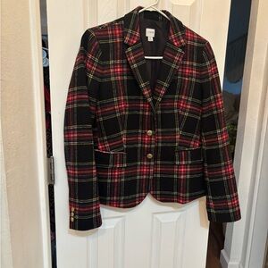 J. Crew Women's Tartan Blazer - Black, Red, and Yellow LIMITED TIME SALE FINAL P